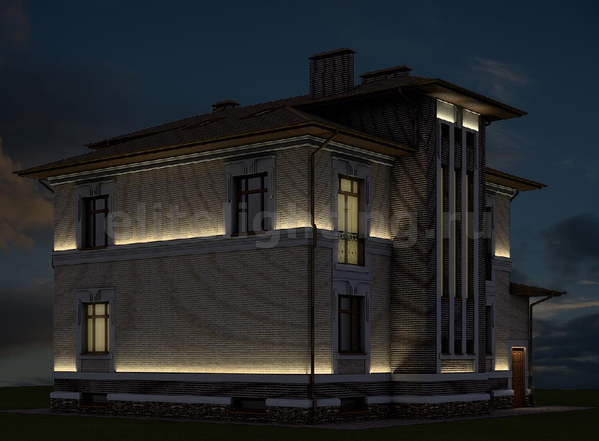 подсветка дома снаружи фото двухэтажного дома